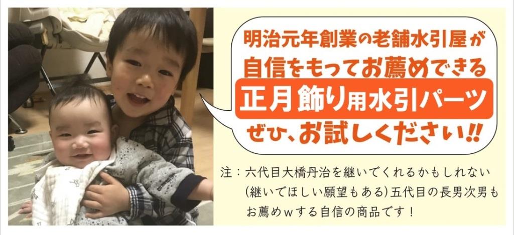 水引商品をお薦めする長男次男の画像