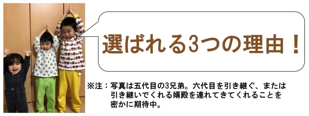 選ばれる３つの理由　3兄弟バナー