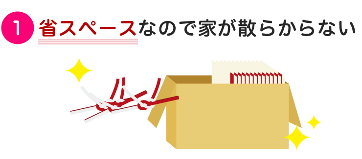 選ばれる理由1：省スペースなので家が散らからない