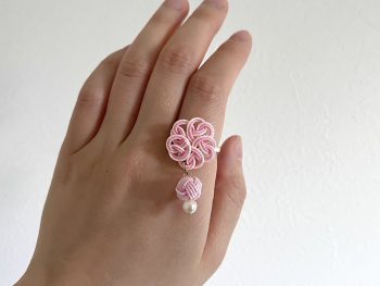 水引桜結びのお花リング 水引桜結びのお花リング