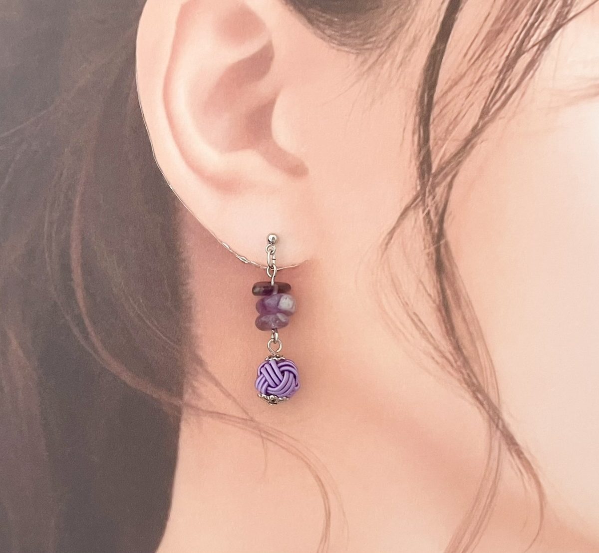 水引玉結びのピアス｜天然石との組み合わせで広がる可能性