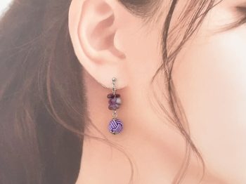水引玉結びのピアス 水引玉結びのピアス