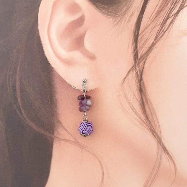 水引玉結びのピアス｜天然石との組み合わせで広がる可能性