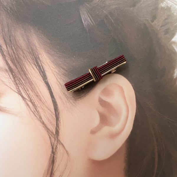 水引紐で作るリボンのバレッタ｜落ち着いた色合いで大人女子にも、おしゃれ女児にも