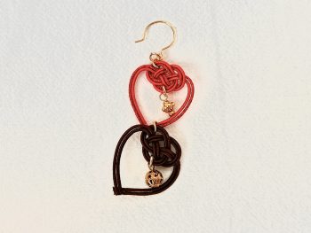 水引あわじ結びのハートピアス 水引あわじ結びのハートピアス