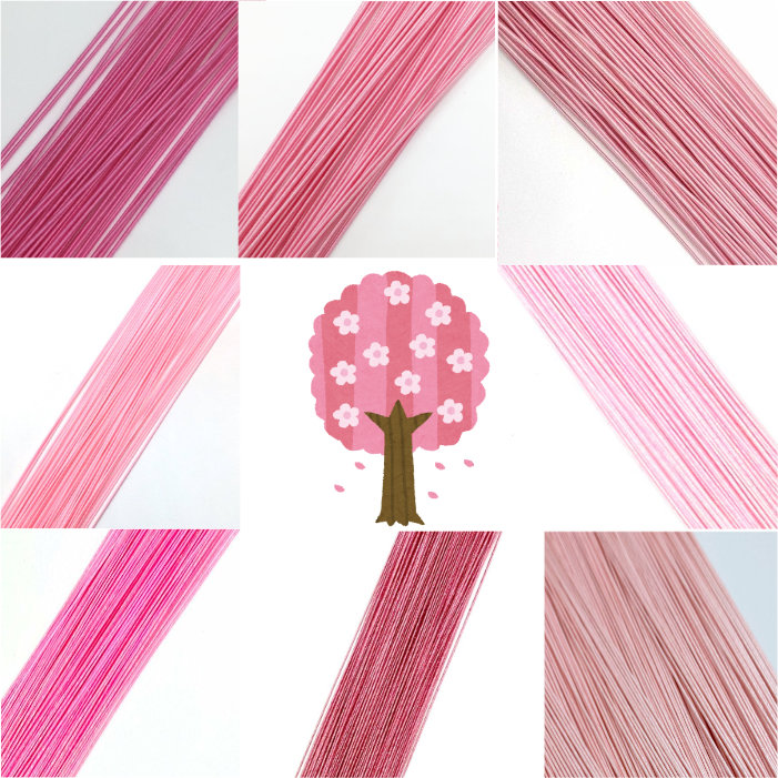 桜の花をイメージしたカラーの水引紐セット